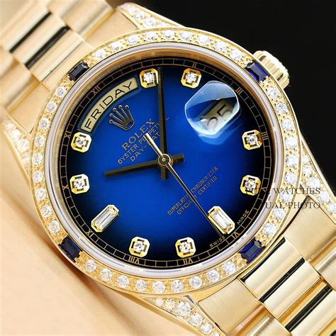 rolex presidential 36mm diamonds blue sapphire|Rolex diamond set watch.